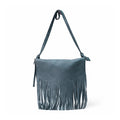 Urban Style - Tracolla - Frange in Similpelle - Blu | Stile Boho Chic