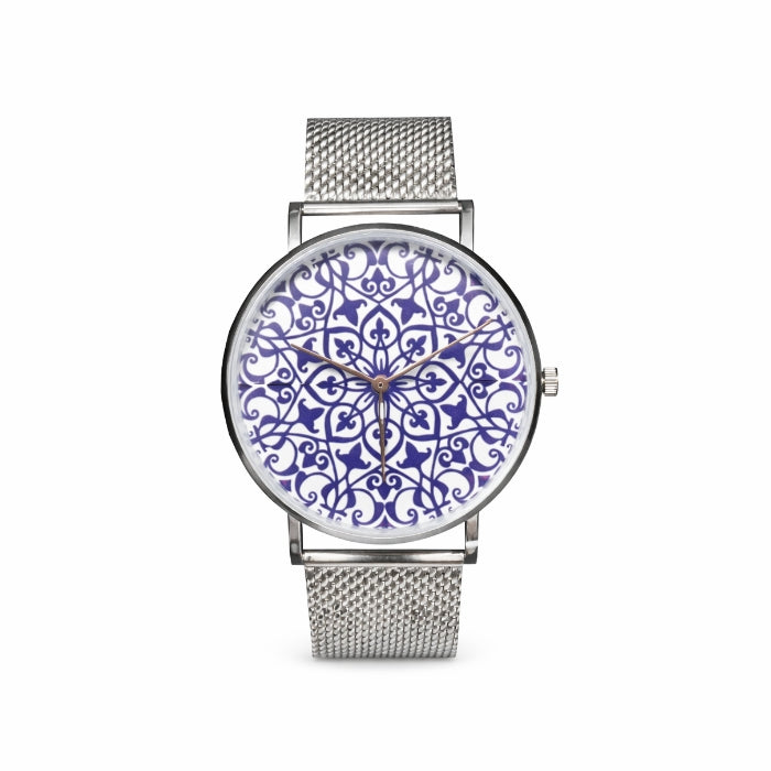 VJM - Bijoux & Watches - Orologio da Polso - Argentato - Quadrante Maiolica | Cinturino Maglia Milanese