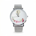 VJM - Bijoux & Watches - Orologio da Polso - Argentato - Quadrante con Farfalla Primaverile | Cinturino Maglia Milanese