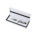 Valenti - Penna Roller Con Astuccio - Argento Marmorizzato | Elegante - Resistente