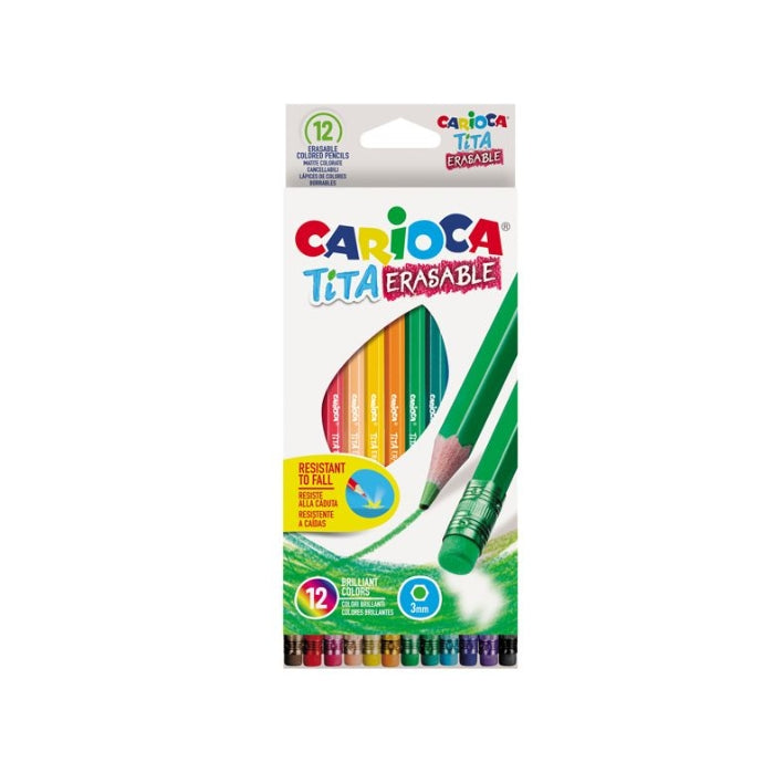 Carioca - Tita Erasable - Matite Colorate - 12 Pezzi - 42897