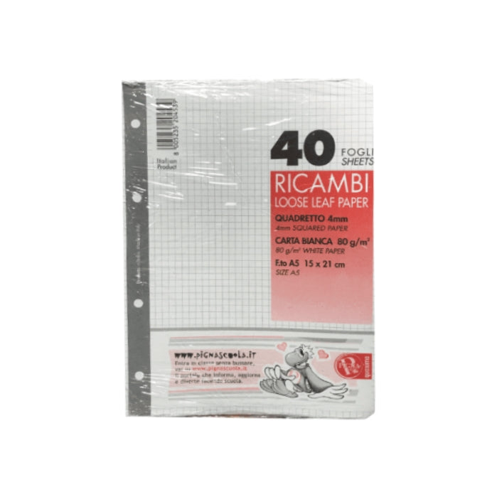 Pigna - Ricambi Per Raccoglitore - Quadretti - 4mm - A5